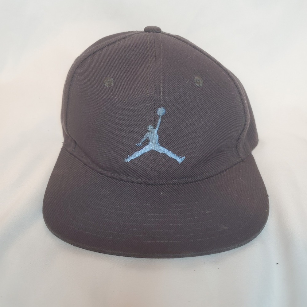 Nike Air Jordan Pro Jumpman Gray‎ Blue Logo Snapback Hat Cap NC Colors Youth